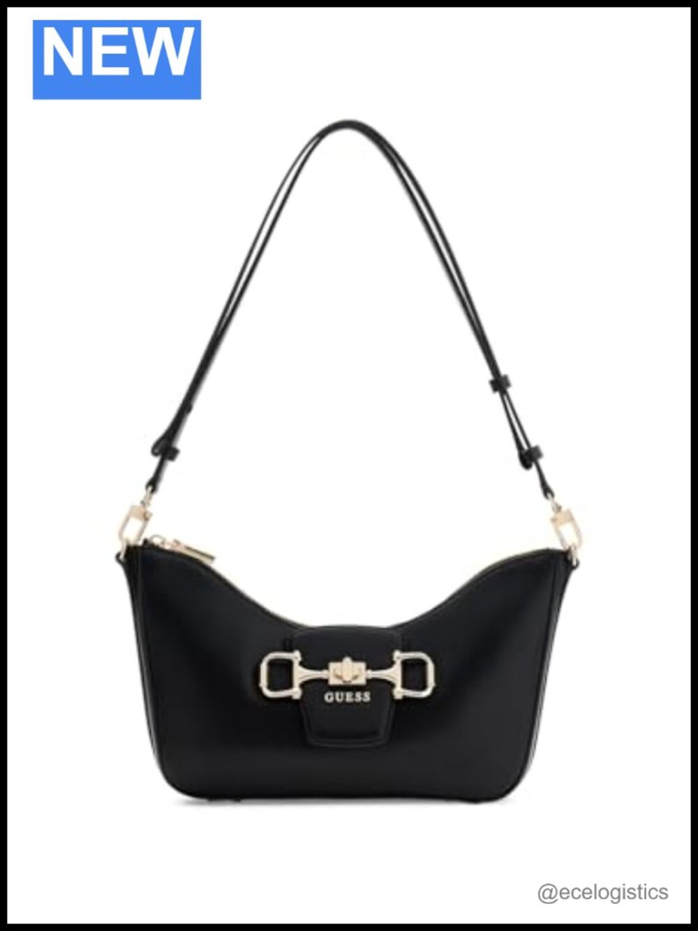 GUESS Janie Convertible Shoulder Bag Satchel with Adjustable Strap and Gold